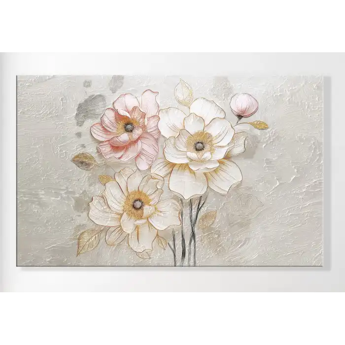 Bestablo Dekoratif Sanatsal Çiçekler Kanvas Tablo, Ev Dekoru Bestablo