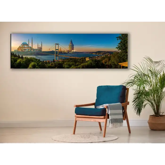 Bestablo Panaromik Galata Kanvas Tablo Ev Dekoru, Bestablo