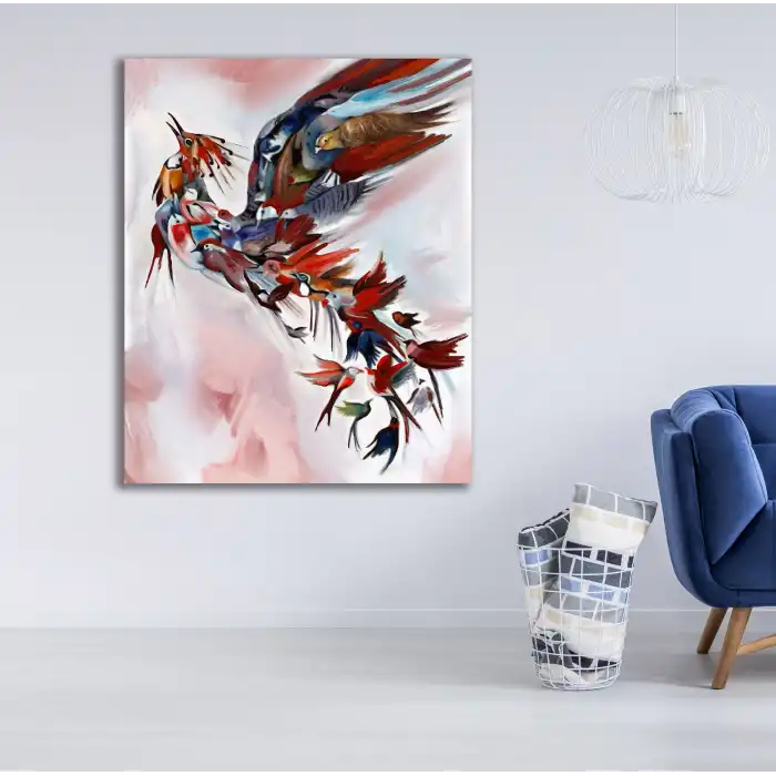 DEKORATİF ANKA KUŞU KANVAS TABLO