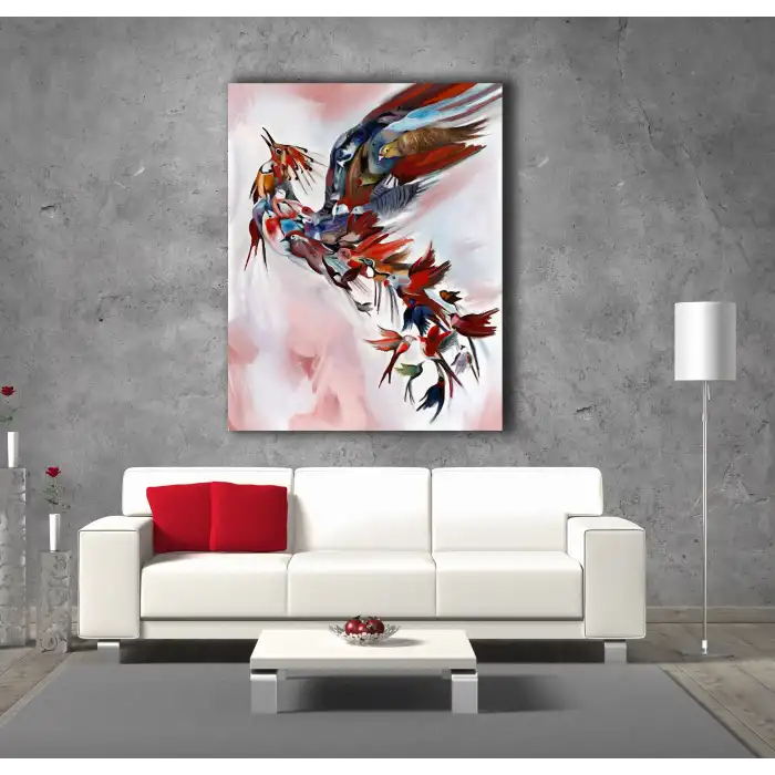 DEKORATİF ANKA KUŞU KANVAS TABLO