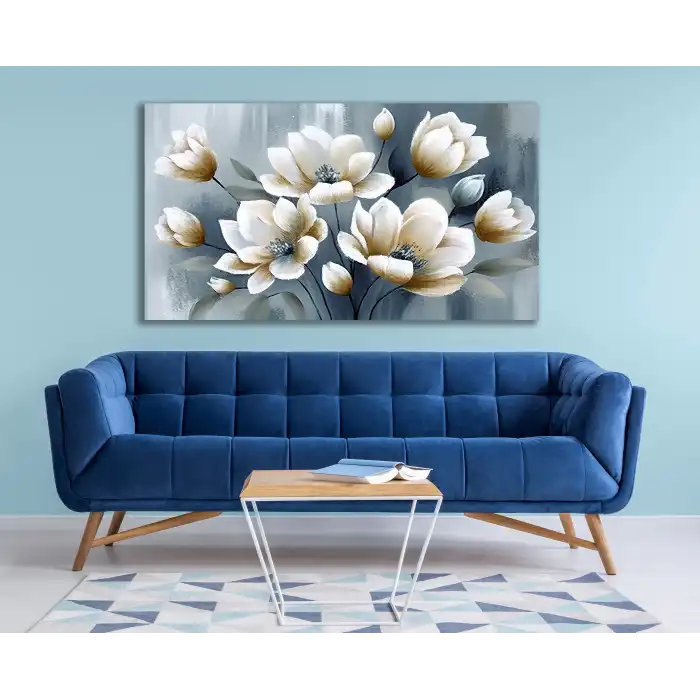 DEKORATİF ÇİÇEKLER KANVAS TABLO