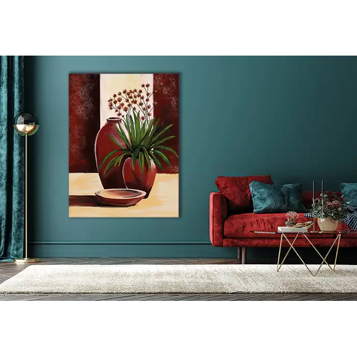 Vazoda Çiçek Kanvas Tablo