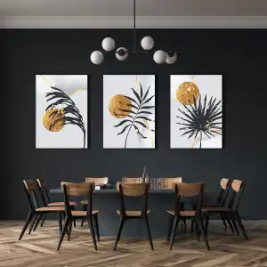 3 PARÇA DEKORATİF SOYUT KANVAS TABLO