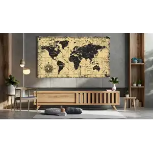 ESKİTME DÜNYA HARİTASI KANVAS TABLO