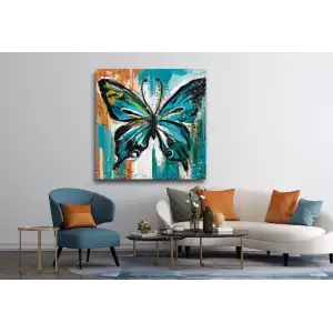 RENKLİ KELEBEK KANVAS TABLO