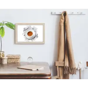 1 Parça Çerçeveli Kahve, Çay, Mutfak Köşesi Ahşap Tablo Seti