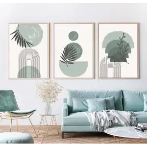 3 Parça Boho Çerçeveli Ahşap Tablo Seti, Ev Dekoru