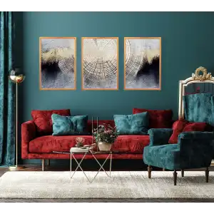 3 Parça Dekoratif Kök Desen Çerçeveli Tablo Life , Ev Dekoru , Soyut Tablo , Ahşap Tablo