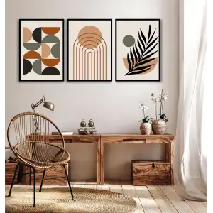 Bestablo 3 Parça Çerçeveli Dekoratif Boho Ahşap Tablo Seti, Ev Dekoru Bestablo