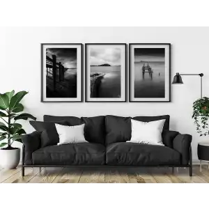 Bestablo 3 Parça Çerçeveli Dekoratif Manzara Ahşap Tablo Seti, Ev Dekoru Bestablo