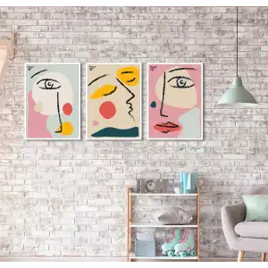 Bestablo 3 Parça Çerçeveli Renkli Gözler Ahşap Tablo Seti Bestablo