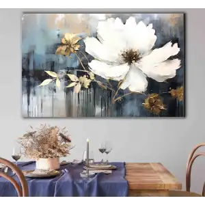 Bestablo Yağlı Boya Görünümlü Dekoratif Çiçek Kanvas Tablo Bestablo