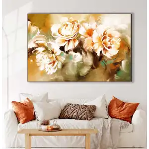 Bestablo Yağlı Boya Görünümlü Dekoratif Çiçekler Kanvas Tablo Bestablo