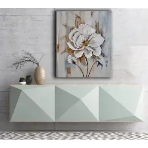 Bestablo Yağlı Boya Görünümlü Dekoratif Çiçekler Kanvas Tablo, Ev Dekoru, Bestablo