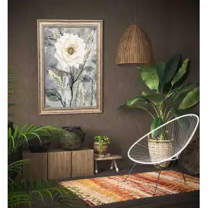 Eskitme Çerçeveli Dekoratif Çiçek Ahşap Tablo