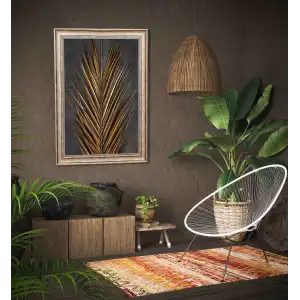 Eskitme Çerçeveli Dekoratif Çiçek Ahşap Tablo, Duvar Dekoru