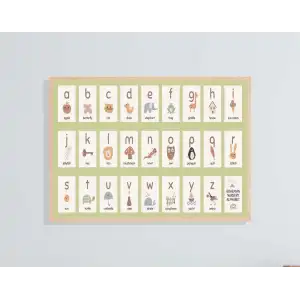 Yeşil Harfler Doğal Ahşap Çerçeveli Tablo , Ahşap Tablo , Ev Dekoru