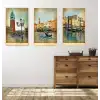 3lü Venedik Çerçeveli Tablo Life , Ev Dekoru , Soyut Tablo , Ahşap Tablo