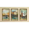 3lü Venedik Çerçeveli Tablo Life , Ev Dekoru , Soyut Tablo , Ahşap Tablo