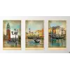 3lü Venedik Çerçeveli Tablo Life , Ev Dekoru , Soyut Tablo , Ahşap Tablo