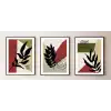 3 Parça Çerçeveli Bohem Ahşap Tablo Seti, Soyut Tablo, Ev Dekoru