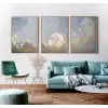 3 Parça Çerçeveli Soyut Ahşap Tablo Seti, Ev Dekoru
