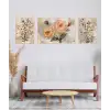 Açan Güller Çerçeveli Ahşap Tablo Seti, 3 Parça, Duvar Tablosu