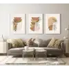 Bestablo 3 Parça Çerçeveli Dekoratif Boho Ahşap Tablo Seti Bestablo