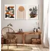 Bestablo 3 Parça Çerçeveli Dekoratif Boho Ahşap Tablo Seti, Ev Dekoru Bestablo