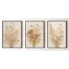 Bestablo 3 Parça Çerçeveli Dekoratif Çiçekler Ahşap Tablo Seti, Ev Dekoru Bestablo