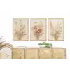 Bestablo 3 Parça Çerçeveli Dekoratif Çiçekler Ahşap Tablo Seti, Ev Dekoru Bestablo