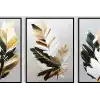 Bestablo 3 Parça Çerçeveli Dekoratif Soyut Çiçekler Ahşap Tablo Seti, Ev Dekoru Bestablo