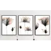 Bestablo 3 Parça Çerçeveli Dekoratif Sulu Boya Çiçekler Ahşap Tablo Seti Bestablo
