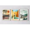 Bestablo 3 Parça Çerçeveli Manzara Ahşap Tablo Seti Bestablo