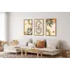 Bestablo 3 Parça Doğal Ahşap Çerçeveli Bohem Tablo Seti, Ev Dekoru Bestablo