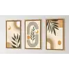 Bestablo 3 Parça Doğal Ahşap Çerçeveli Bohem Tablo Seti, Ev Dekoru Bestablo