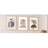 Bestablo 3 Parça Doğal Ahşap Çerçeveli Renkli Boho Tablo Seti Bestablo