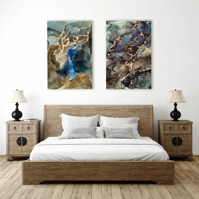 2 Parça Soyut Kanvas Tablo