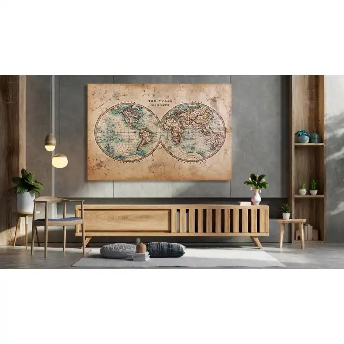 DÜNYA HARİTASI KANVAS TABLO