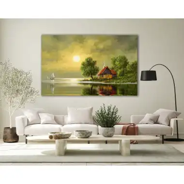 GÖL MANZARASI KANVAS TABLO
