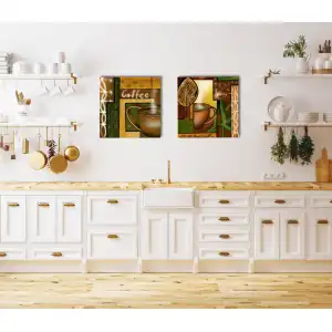 2 Parça Kahve Temalı Kanvas Tablo