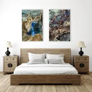2 Parça Soyut Kanvas Tablo