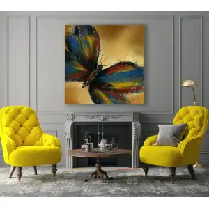 Renkli Kelebek Kanvas Tablo