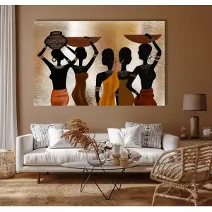 SİYAHİ KADINLAR SOYUT KANVAS TABLO