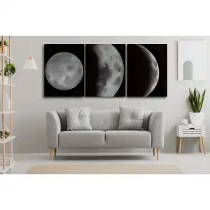 3 PARÇA DOLUNAY KANVAS TABLO