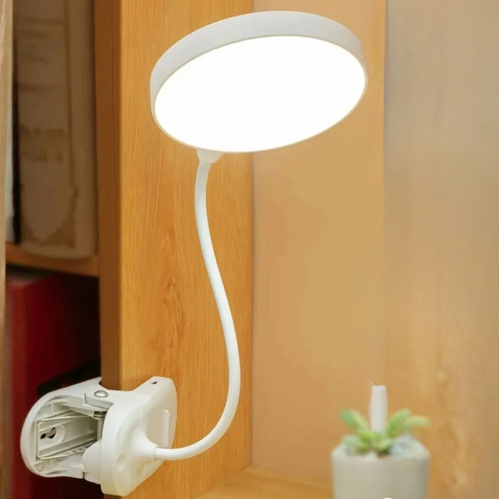 ShopyTech Klipsli LED Masa Lambası USB Şarjlı 3 Kademeli Dokunmatik Göz Yormaz Işık (4000 mAh)