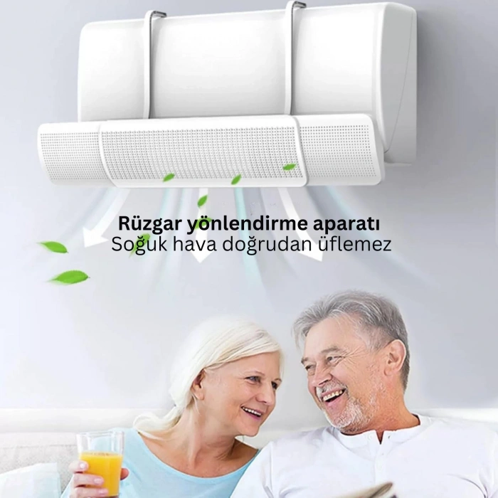 ShopyTech Klima Çarpması Önleyici Ayarlanabilir Delikli  Hava Yönlendirici Universal Split Klima Rüzgar Perdesi, 60- 90 cm