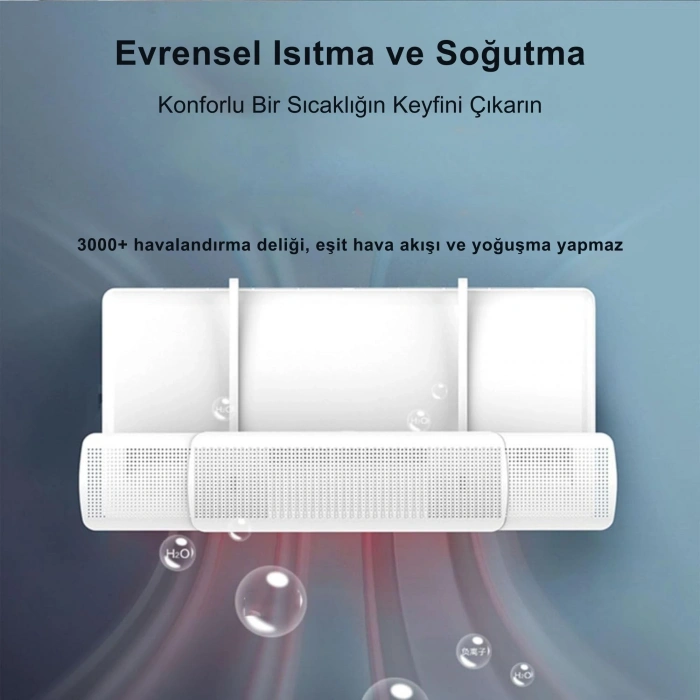 ShopyTech Klima Çarpması Önleyici Ayarlanabilir Delikli  Hava Yönlendirici Universal Split Klima Rüzgar Perdesi, 60- 90 cm