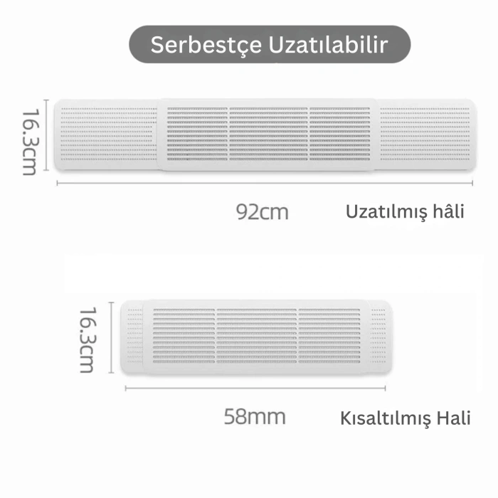ShopyTech Klima Çarpması Önleyici Ayarlanabilir Delikli  Hava Yönlendirici Universal Split Klima Rüzgar Perdesi, 60- 90 cm