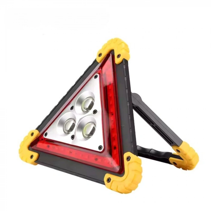 ShopyTech Şarjlı Üçgen İkaz Lambası COB LED Araç Arıza Uyarı Lambası USB Şarjlı Acil Durum Trafik Güvenlik Işığı